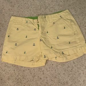 Lilly Pulitzer Yellow Palm Beach Fit Nautical Shorts